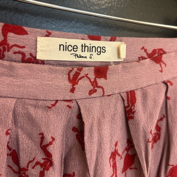 Nice Things (Anthropologie) S EUC Pink Knee-Length A-Line Pleated Skirt - Picture 4 of 14